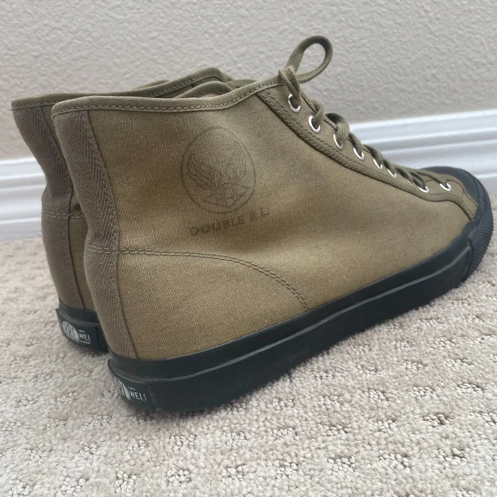 Ralph Lauren RRL Double RL Mayport‎ Canvas Sneakers Men 11 Olive Drab Designer